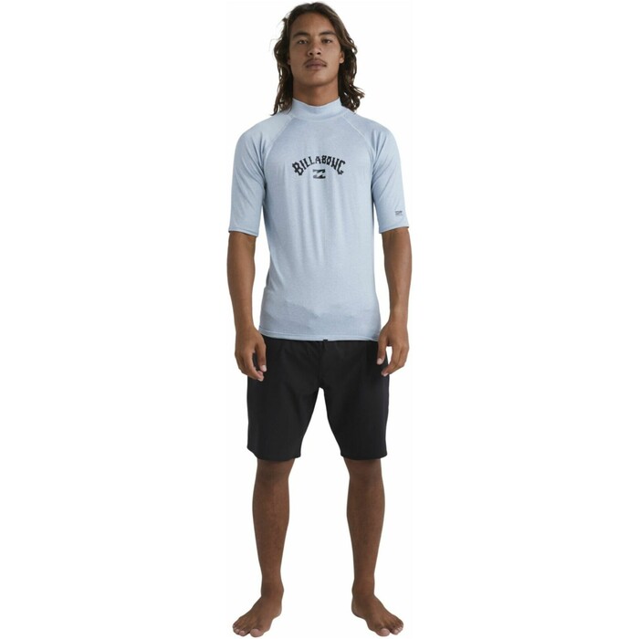 2024 Billabong Hombres Chaleco De Lycra Manga Corta Arch Wave UV50 ABYWR03030 - Smoke Blue Heather